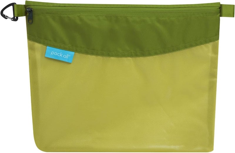 pack all Water-resistant Material Zipper Pouch, Mesh Zipper Bag for Storage, Travel, Office (Large, Green) - Image 1